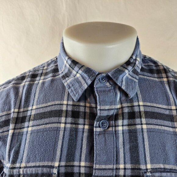 Lucky Brand Shirt mens Medium Blue Button Up Lightweight Flannel Plaid Outdoors - Picture 2 of 8
